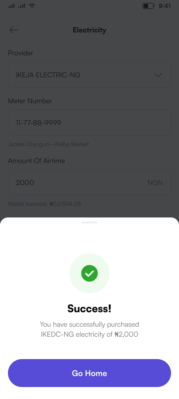 Bill paid