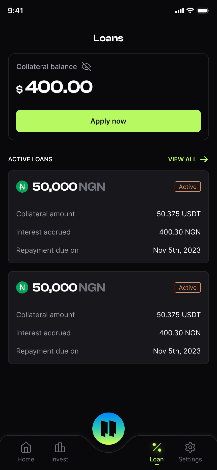 Loans — collateral balance and active loans