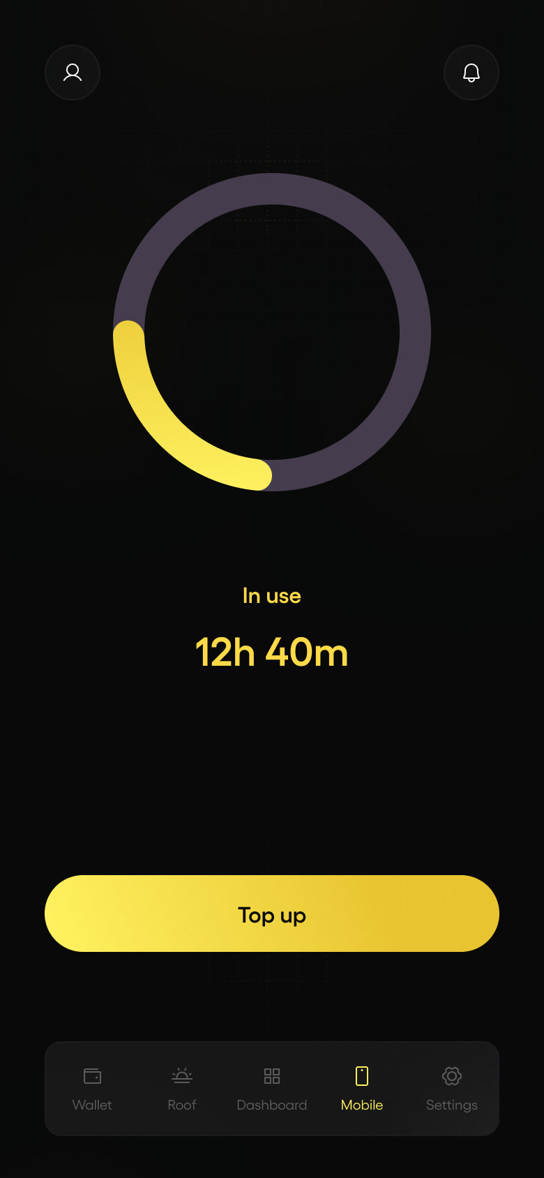 Mobile battery — time in use