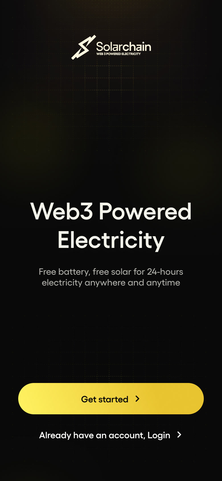 Onboarding — “Web3 powered electricity”