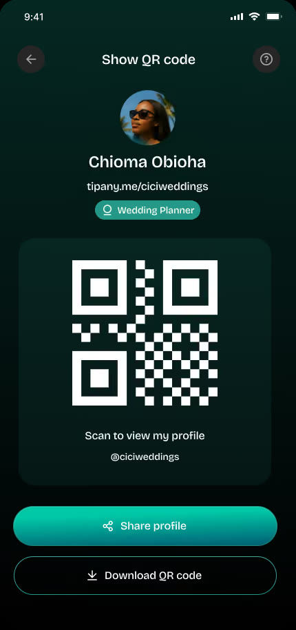 Show QR code