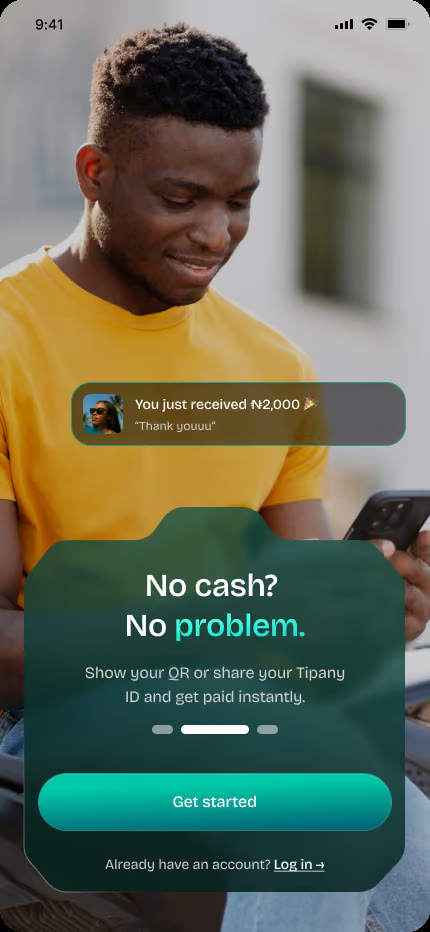 Onboarding — no cash, no problem